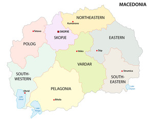 macedonia simple administrative and political vector map