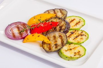 Grilled vegetables on a plate