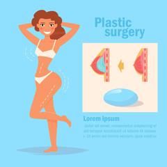 Plastic surgery. Breast Vector.