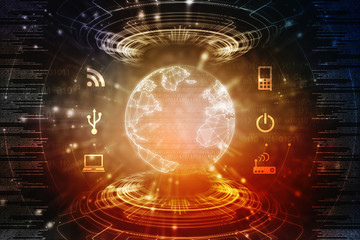 
2d illustration technology background