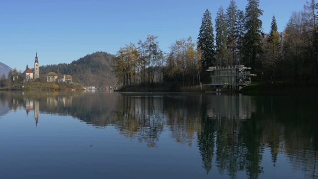 Buildings on the lake shore