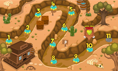 Wild West Game Level Map