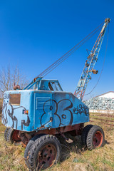 Wrack eines alten verschrotteten Baggers 