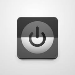 Power button technology logo, digital art techno concept, on off icon