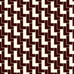 Asian ornament with repeated scallops. Triangular scales motif. Seamless surface pattern with polygons. L shape blocks