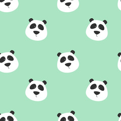 Fototapeta premium Seamless pattern with cute panda. Panda vector print.