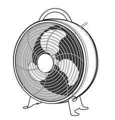 Electric Fan vector design illustration template - obrazy, fototapety, plakaty