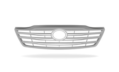 Vector illustration of the front of grille car on white background. - obrazy, fototapety, plakaty