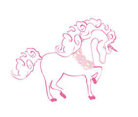 Cartoon unicorn - isolated illustration