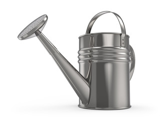 Metal Watering Pot on White Background © tuulijumala