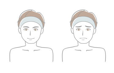 男性　ヘアターバン　表情