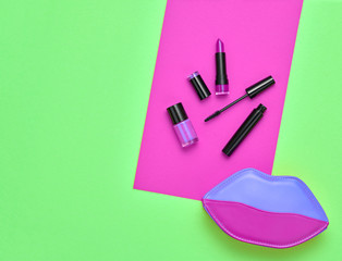 Cosmetic Minimal Makeup Set. Beauty Essentials.