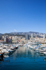 Fototapeta na wymiar Monaco Monte Carlo From Port Hercule