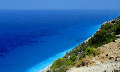 Landscape view of a large beach, lefkada