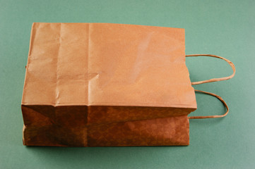 paper bag on a green background