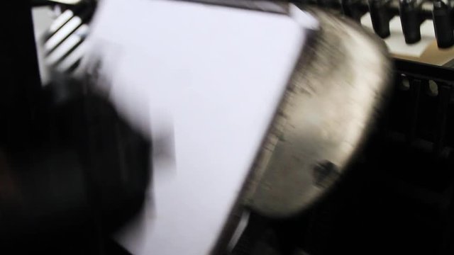 isolated old printing press