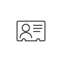 Id card outline icon. linear style sign for mobile concept and web design. identity card simple line vector icon. Symbol, logo illustration. Pixel perfect vector graphics