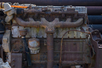 Rusted garbage old engine.