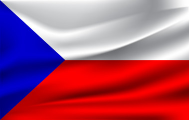 Vector Czech Republic flag blowing in the wind.