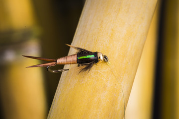 Copper john fly on bamboo