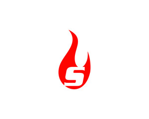 s letter flame logo