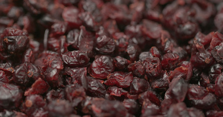 Stack of Dry red cranberry