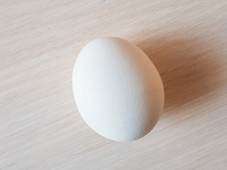 White egg on a table