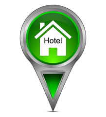 Map pointer with Hotel Symbol - illustration