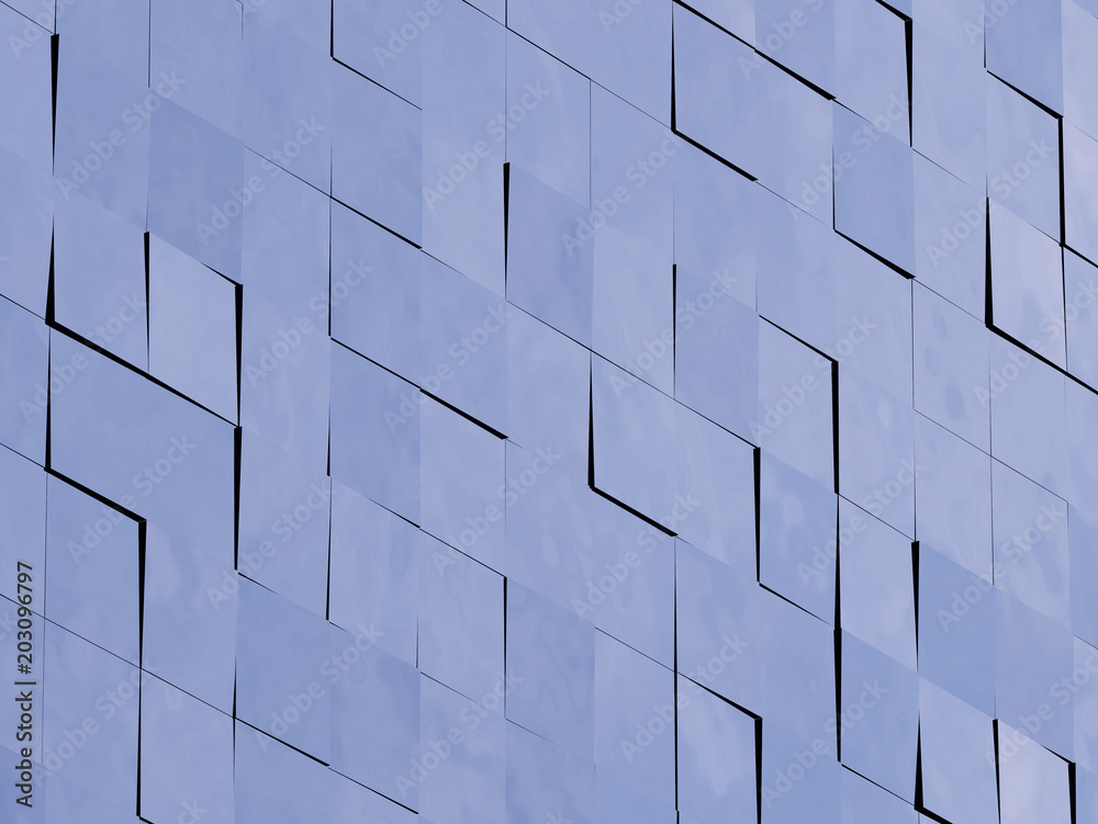 Poster view of the clouds reflected in the glass office building. 3d rendering