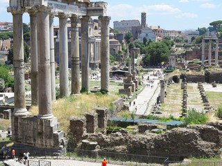19.06.2017, Rome, italy: Beautiful view of Ruins of famous Roman Forum