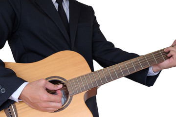 Fototapeta na wymiar Man playing guitar.