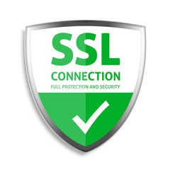 SSL secure connection banner. Vector illustration.