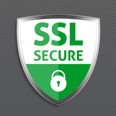 SSL secure connection banner. Vector illustration.