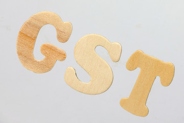GST Goods and Service Tax alphabet