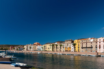 Fototapeta na wymiar Waterfront in Bosa, Italy