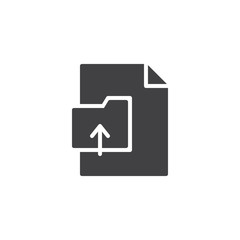 Archive file document vector icon. filled flat sign for mobile concept and web design. Folder and arrow simple solid icon. Symbol, logo illustration. Pixel perfect vector graphics