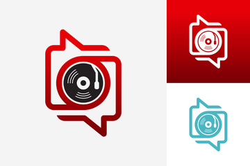 Chat Music Logo Template Design Vector, Emblem, Design Concept, Creative Symbol, Icon