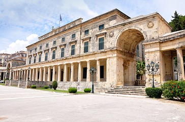 Fototapeta premium palace and city Corfu, Greece, Europe