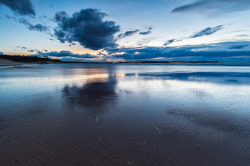 Sunset in the Loredo Beach. Cantabria. Spain.