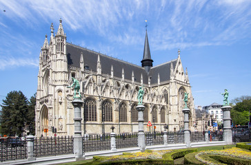 Obraz premium Church of Our Blessed Lady of the Sablon in Brussel, Belgium