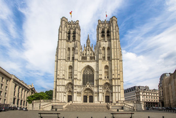Fototapeta na wymiar Cathedral St. Michael and St. Gudula in Brussel, Belgium