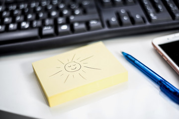 Urlaub Info auf Postet am Arbeitsplatz