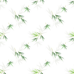 Obraz premium Seamless pattern with bamboo leaves, vector background with seamless floral texture for print design.