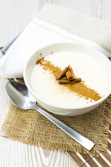 Semolina dessert with cinnamon.