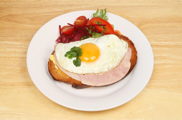 Fried egg and ham