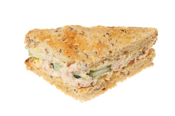 Tuna mayonnaise and cucumber sandwich