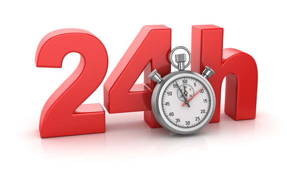 Stopwatch with 24h Text