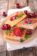 waffle and fruits