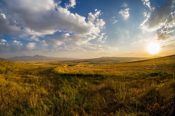 sunset in the mountains