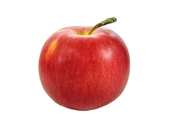 red ripe apple on a white background